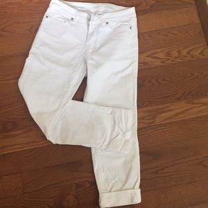 Women's White Ann Taylor Loft Curvy Straight Jeans
